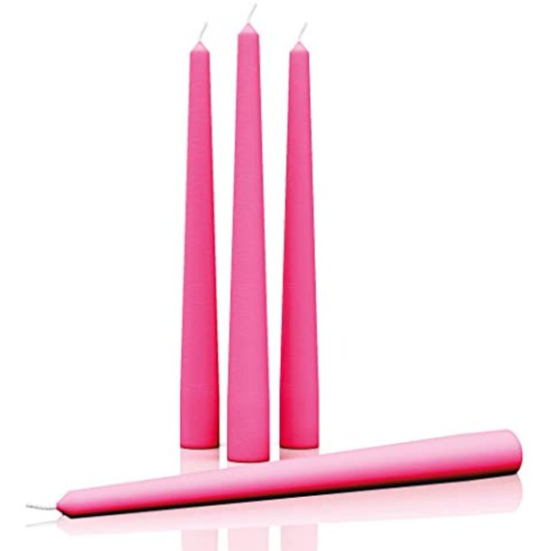 CANDWAX 8 inch Taper Candles Set of 4 Dripless and Smokeless Candle
