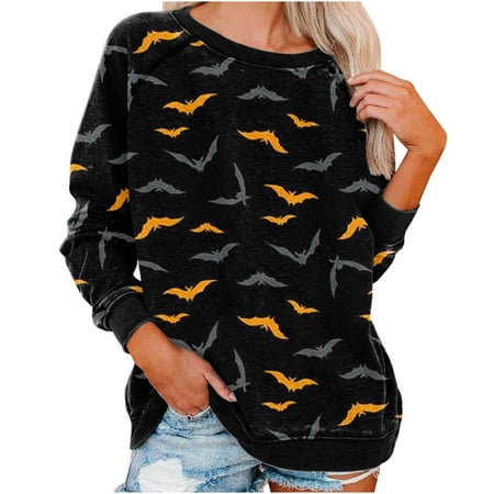 

Pumpkin Sweatshirt for Women Halloween Crewneck Shirt Spider Web Graphicc Printed Pullover Top Casual Long Sleeve Loose Plus Size Shirt Blouse