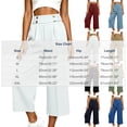 thumbnail image 4 of Bloomae Capri Pants for Women Wide Leg High Waisted Pleated Dress Pants Business Casual Capris Work Office Cropped Slacks Trousers with Pockets, 4 of 8