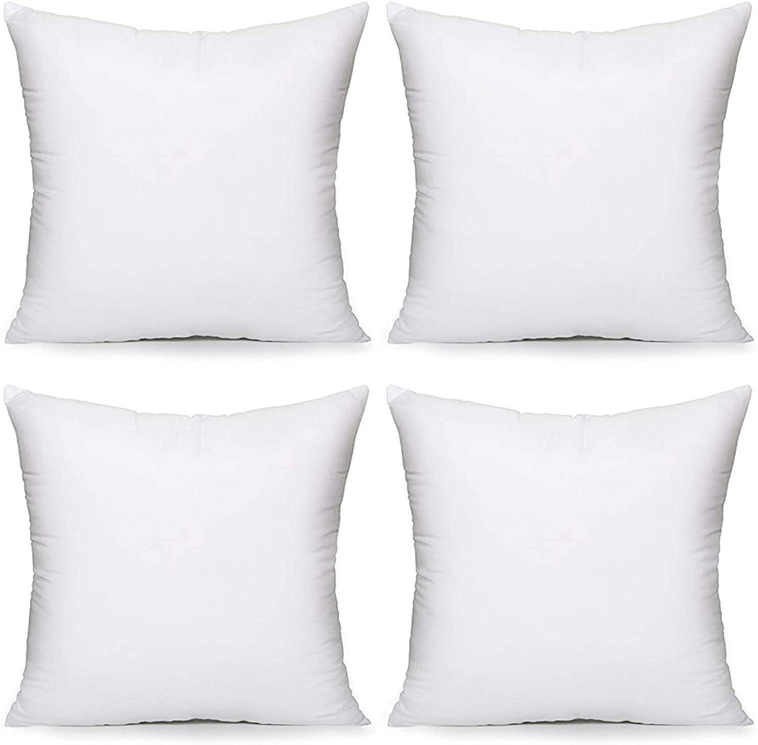18x18 Pillow Insert Set of 4 Premium Euro Throw Pillow Inserts with