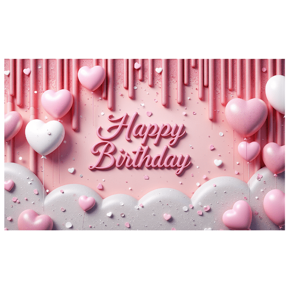 Decorative Design Banner Heart Balloons Pink Theme Valentine's Day for Birthday Party Indoor Decoration Celebration