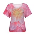 thumbnail image 3 of QLEICOM Women 2023 Summer Tops 4th of July Butterfly Print T-Shirts V-Neck Short Sleeve Print Flowy Casual T-Shirts Plus Size Summer Beach Graphic Tunic Top U 3XL, US Size 14, 3 of 4