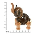 thumbnail image 4 of Adorable Happy Brown Elephant Hand Carved Wood and Coconut Shell Animal Figurine for Adult, 4 of 5