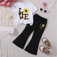thumbnail image 2 of Girls Summer 2-Piece Outfit Set Bow-Embellished Short-Sleeve Top + Flared Pants 3-4 Years, 2 of 4