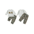 thumbnail image 2 of Rovasas Baby Boy Fall Outfit Reindeer Letter Long Sleeve Sweatshirt Camo Pants, 2 of 9