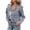 AA-Blue, variant on Women's Jean Jacket with Pearls Casual Studded Long Sleeve Western Distressed Denim Cropped Coat with Pockets Blue L
