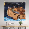thumbnail image 2 of Sikiie Ocean Scene with Noah's Ark tapestry wall hanging home decor for bedrooms, living rooms, dorms 60x51in, 2 of 6