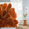 thumbnail image 4 of Shower Curtains for Bathroom, Burnt Orange Waterproof Fabric Shower Curtain, Sparkle Gold Stained Floral Flower Art Decorative Bathroom Curtain for Bathtub, 72"x78", No Hooks Included, 4 of 9