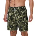thumbnail image 5 of Mens Swim Trunks Camouflage Print Quick Dry Board Shorts with Compression Liner, 5 of 6