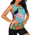 thumbnail image 2 of Fotbe Tropical Jungle Flamingo Womens Loose Fit Casual Flowy Slim-Fit Tank Tops Athletic Round Neck Trendy Sleeveless Summer Tops for Gym and Yoga-Medium, 2 of 9