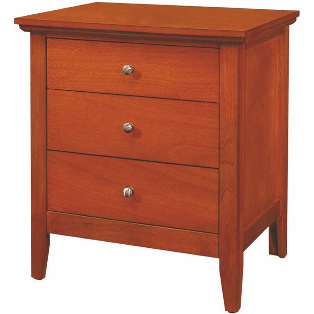 Glory Furniture Hammond 3 Drawer Nightstand in Oak