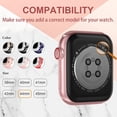 thumbnail image 2 of ANTHOUSE Compatible for Apple Watch Band with Glitter Bumper Case, Women Silicone Soft Comfortable Adjustable Strap with Buckle for iWatch SE Series 8/7/6/5/4/3/2/1 (Black Rosegold, 38mm), 2 of 13