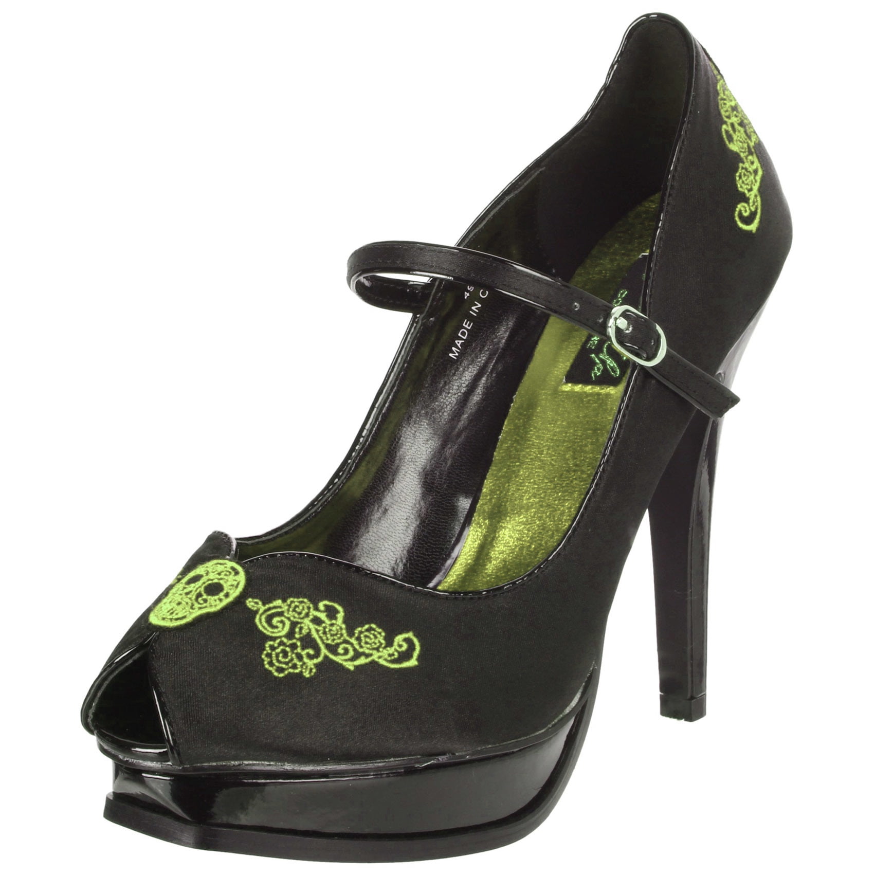 green platform pumps