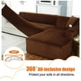 thumbnail image 4 of TOPCHANCES L Shape Couch Covers, Soft Velvet Sectional Sofa Cover, Stretch Furniture Protector Couch Slipcover for L Shape(3 Seater+4  Seater), Brown, 4 of 13