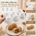 thumbnail image 5 of Peanut Shape Silicone Baking Mold 3 Cavity, Non-Stick Chocolate Candy Cake Mold, Flexible Easy Release Kitchen DIY Tray White Peanut, 5 of 16