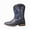Blue, variant on Men's Western Cowboy Boots with Snake Print - Mid-Calf Rodeo Boots with Square Toe Low Heel Boots Non-Slip Casual