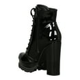 thumbnail image 3 of Women Patent Lug Sole Lace Up Chunky Heeled Platform Ankle Boots 18356, 3 of 6