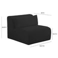 thumbnail image 3 of TOV Furniture Tarra Fluffy Oversized Black Corduroy Modular Armless Chair, 3 of 7