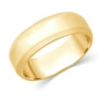 thumbnail image 2 of CARATS FOR YOU 7mm Flat Court Wedding Band with Bevelled Edge Crafted is Available in 10K Yellow Gold For Her & Him, Band Size- 6.5, 2 of 6