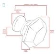 thumbnail image 2 of CKP #G-75 Elegance Collection 1-1/4 in. (32mm) Glass Knob, Clear with Satin Brass Base, 2 of 4