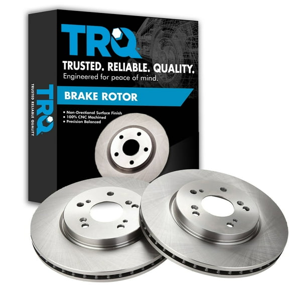 TRQ Front Brake Rotors Set Vented Fits Select 2007-2012 Acura RDX 2010-2011 Honda Accord Crosstour 2007-2016 CR-V 2012-2015 Crosstour