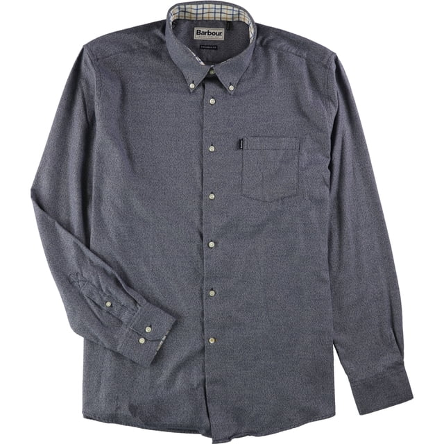 Camisa con Botones Barbour Theo Hombre Azul Mediano