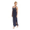 thumbnail image 3 of ALEX EVENINGS Womens Navy Glitter Sleeveless Scoop Neck Full-Length Evening Faux Wrap Dress 8, 3 of 4