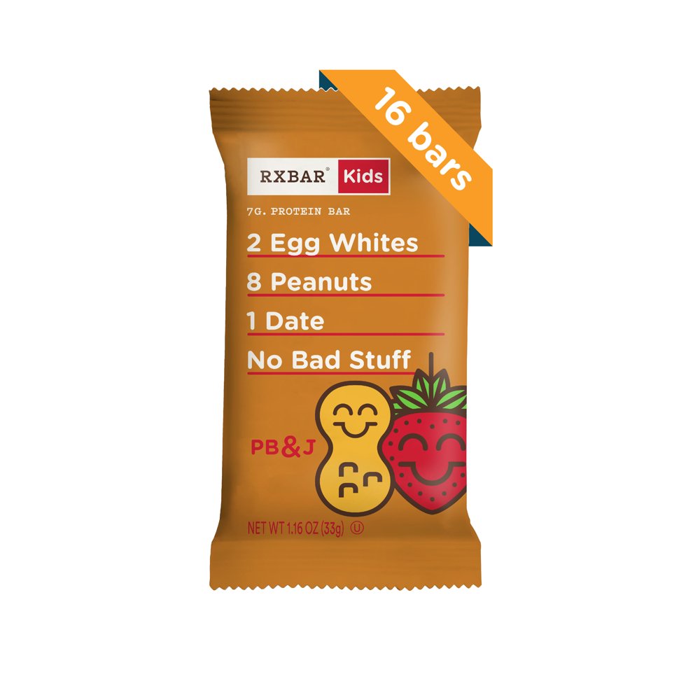 RXBAR Kids PB&J Peanut Butter & Jelly Whole Food Protein Bar, Gluten