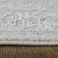 thumbnail image 3 of Feizy Pasha Transitional Medallion, Ivory/Taupe/Blue, 1'6" x 1'6" Swatch Stain Resistant Pet & Kid Friendly Bohemian & Eclectic Distressed Design Carpet for Living Dining Bed Room, 3 of 9