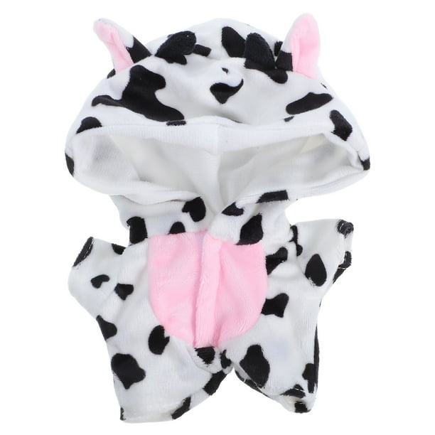 Pijama de vaca para muñeca, disfraz de peluche de vaca, mono de vaca para muñeca de 20 cm