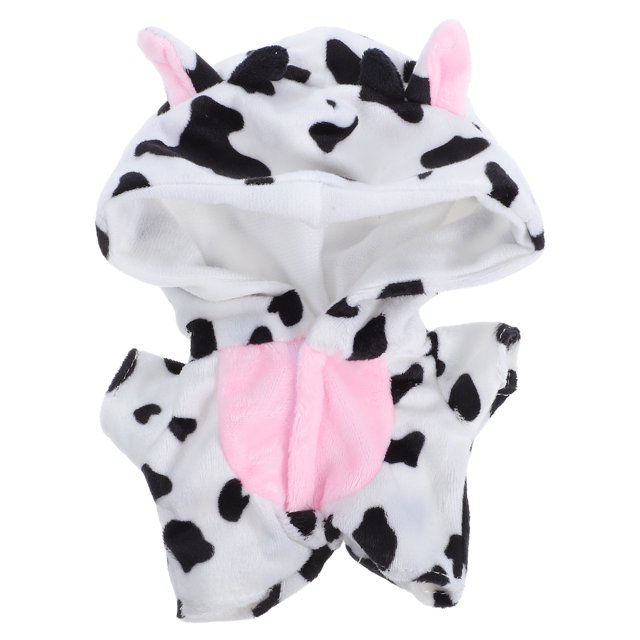 Pijama de vaca para muñeca, disfraz de peluche de vaca, mono de vaca para muñeca de 20 cm