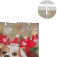 thumbnail image 5 of Coolnut Happy Dog at Christmas Bath Shower Curtain Liners 60x72in 100% Polyester Waterproof with Curtain Hook, 5 of 6