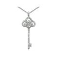 thumbnail image 1 of Key Pendant Necklace in Sterling Silver with Synthetic Cubic Zirconia (CZ), 1 of 4