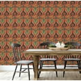 thumbnail image 5 of S4sassy Self-Stick Decorative Boho Wallpaper, Paisley Print Walls Paper, Vinyl Waterproof Contact Paper, Yellow, 25"x120"inch Removable Renter Friendly Wall Covering For Bedroom, Dining room, 5 of 9