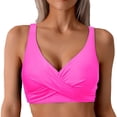 thumbnail image 2 of Bikini Tops for Women Twist Front V Neck Bikini Bra Bathing Suits Top Swimsuit Tops Swimwear, 2 of 6