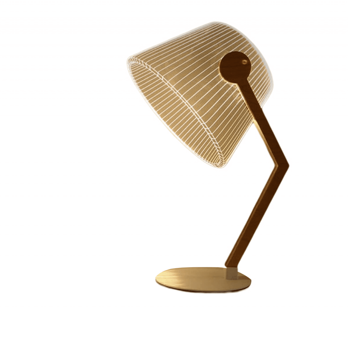 Optical Illusion Minimalist Desk Lamp with Acrylic Design Plate