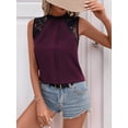 thumbnail image 6 of Women'S Lace Sleeveless Tops Pleated Summer Tank Tops 2025 Dressy Casual Sleeveless Shirts Blouse Wine Red M, 6 of 9