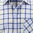 thumbnail image 3 of DPTALR Men's Short Sleeve Shirts,Gingham Summer Button Down Plaid Shirt,Yellow,XL, 3 of 5