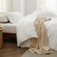 thumbnail image 6 of Duvet Cover Queen Size with Fitted Sheet - 4 Pieces Prewashed Polyester Soft Bedding Set, Includes 1 Duvet Cover 90x90 Inches with Zipper Closure, 2 Pillow Shams, 1 Fitted Sheet, Navy Blue, 6 of 10