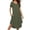 Army Green, variant on Women's Lounging Nightgown Basic Lounge Dress Pull On Casual Night Dress Midi Cool Comfy Deep V Neck Navy Large
