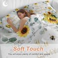 thumbnail image 4 of Queen 4 Piece Bedding Set Pastoral Sunflower Green Eucalyptus Leaves Soft Breathable Duvet Cover and Pillowcase,Sunshine Quote Duvet Cover Set Washable Bed Sheets for Bedroom Dormitory Guest Room, 4 of 9