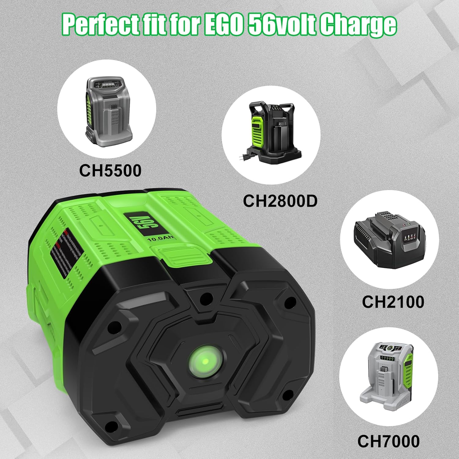 2Packs Upgraded 56 Volt for EGO Battery High Capacity Replacement for EGO Battery 56V 10.0Ah BA5600T BA1400T BA4200T BA2240 BA2800 BA1120 BA2800T Compatible with EGO All Power Tool