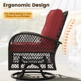 thumbnail image 6 of ELPOSUN 3 Pieces Patio Furniture Set, Outdoor Swivel Gliders Rocker, Wicker Patio Bistro Set with Rattan Rocking Chair, Glass Top Side Table and Thickened Cushions for Porch Deck Backyard, 6 of 9