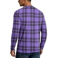 thumbnail image 6 of OIOLOYJM Mens Fishing Shirts Long Sleeve UPF Sun protection Plaid Uv Quick Dry Swim Beach Shirts Rash Guard Hiking Gym Classic Fit T Shirts Purple 2XL, 6 of 6