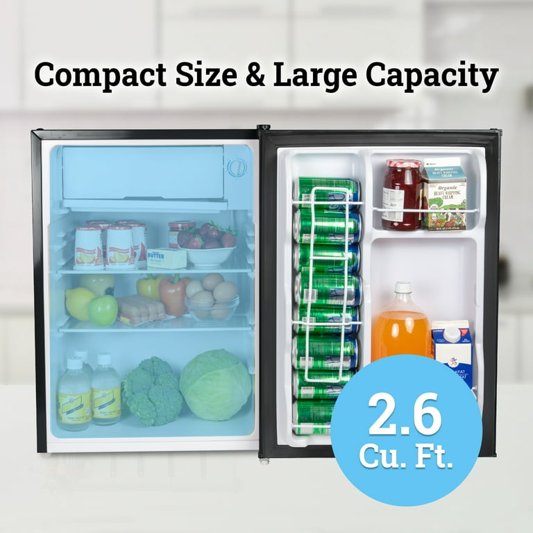 Igloo 2.6 Cu.Ft. Compact Fridge with Freezer, 2 Shelves