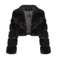 thumbnail image 4 of Pincandy Cropped Faux Fur Jacket Women Long Sleeve Plush Crop Jacket Open Front Fuzzy Winter Warm Jackets, 4 of 5