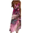 thumbnail image 2 of GaThRRgYP Summer Clearance Womens Dresses,Womens Sling Dress Summer Sleevess Printed V Neck Sexy Casual Long Maxi Dress Hot Pink S, 2 of 5