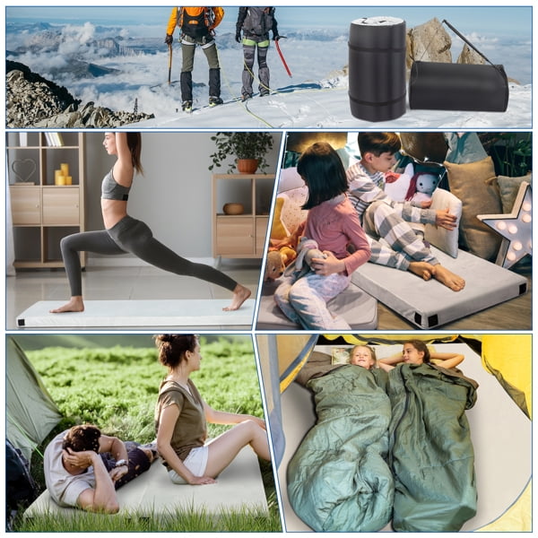 75"D x 38"W x 2.5"H Memory Sponge Short Plush Bed Surface Camping Mattress with Storage Bag