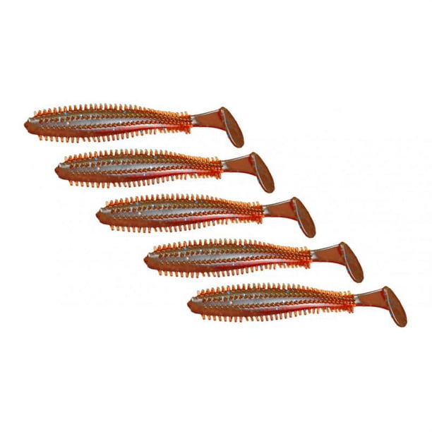 5 señuelos de pesca blandos con forma de gusano nadador para trucha y lucioperca 6cm 1.2g D