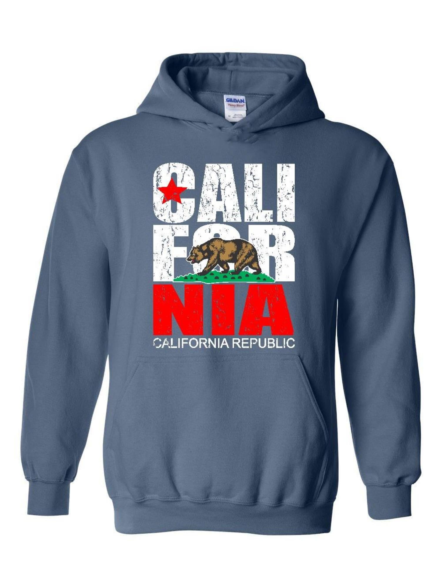 Men/'s Silver California Republic Mask Hoodie Cali Life Bear CA Sweater Jacket